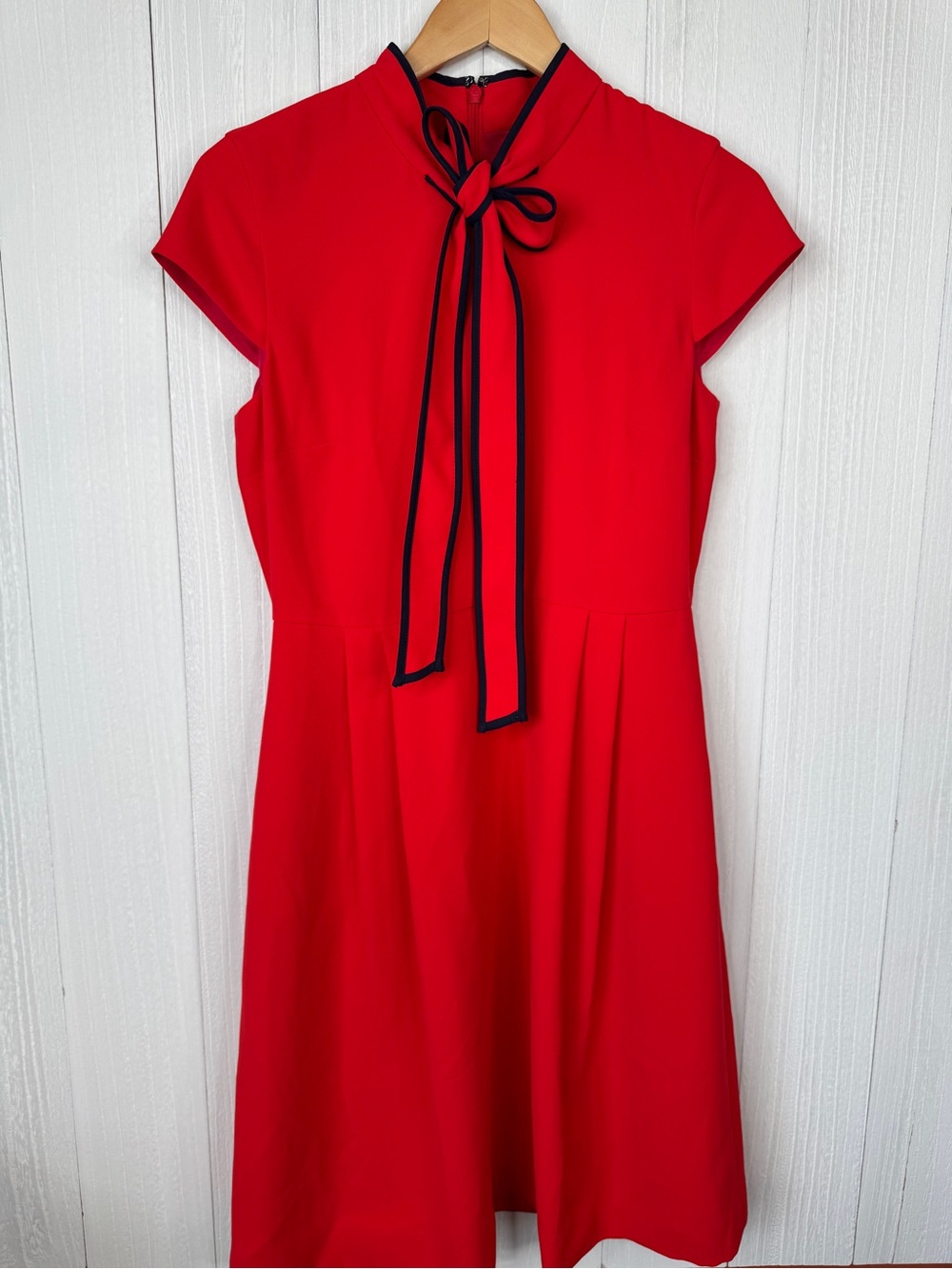 J. Crew Tie-neck dress in tomato red - Picture 2 of 9